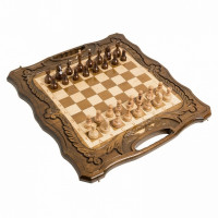 Шахматы + нарды резные Haleyan c Араратом 50 с ручкой kh117