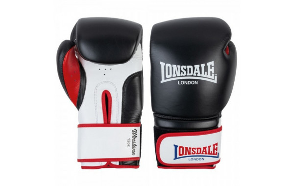 Перчатки тренировочные 14oz Lonsdale Winestone 160001 14 BK/WHT/RD черный\белый\красный 600_380