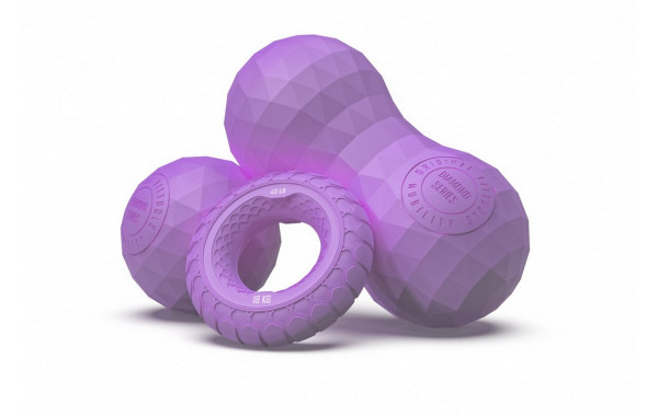 Набор из двух массажных мячей с кистевым эспандером Original Fit.Tools FT-SM3ST-PP пурпурный 600_380