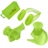 Комплект для плавания беруши и зажим для носа Sportex C33425-3 салатовый