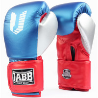 Перчатки боксерские (иск.кожа) 12ун Jabb JE-4081/US Ring синий\красный\серебро