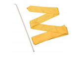 Лента гимнастическая с палочкой 50см, 4м, пластик, металл, полиэстер СЕ4-Y желтый