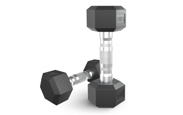 Гантель гексагональная обрезиненная 2,5 кг UnixFit DBHEX2_5x2 2 шт 600_380