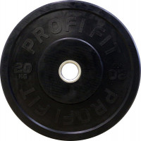 Диск для штанги Profi-Fit каучуковый, черный, d-51 20кг