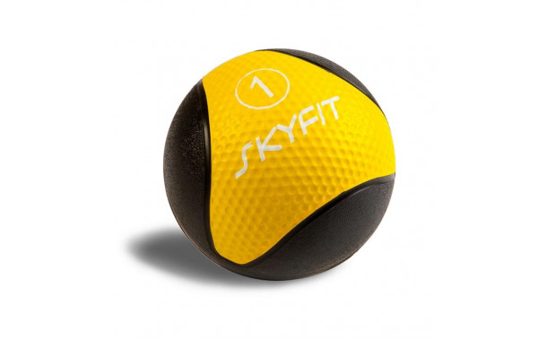 Медицинский мяч 1 кг SkyFit SF-MB1k черный-желтый 600_380