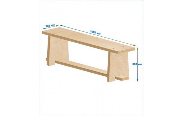 Скамейка гимнастическая 1000мм (фанерная) ножки фанера Dinamika 600_380