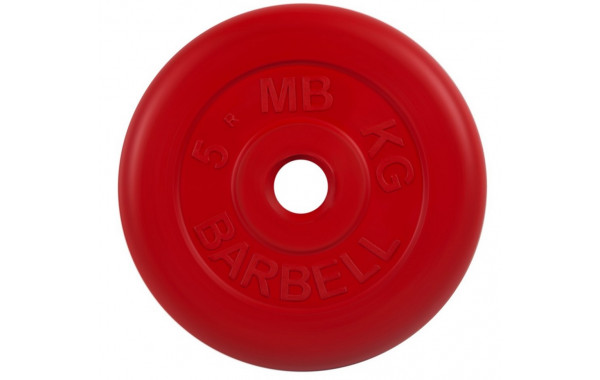 Диск обрезиненный d31мм MB Barbell MB-PltC31-5 5 кг красный 600_380