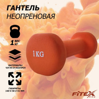 Гантель в неопреновой оболочке 1кг Fitex Pro FTX-2015-1kg