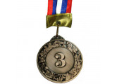 Медаль Sportex наградная 3-место большая (6,0x0,3см, с ленточкой триколор) No.96-3