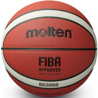 Мяч баскетбольный Molten B6G3800-1 р.6, FIBA Appr, синт.комп.кожа (ПУ),12 пан,бут.кам,нейл.корд,кор-беж-чер