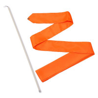 Лента гимнастическая с палочкой 50см, 4м, пластик, металл, полиэстер СЕ4-OR оранжевый