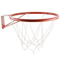 Кольцо баскетбольное № 5, диаметр 380 мм, труба 18 мм, с сеткой и кронштейном, красное