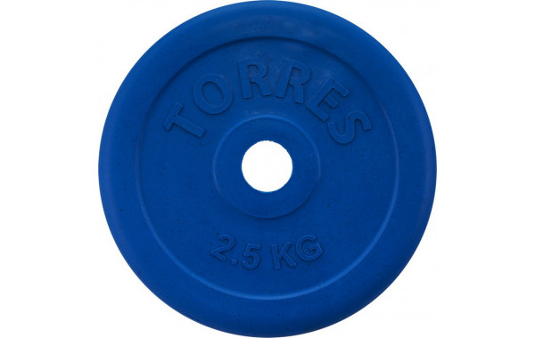 Диск обрезиненный Torres 2,5 кг PL50392 D25 мм, синий 600_380