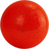 Мяч для художественной гимнастики однотонный, d19 см, ПВХ AGP-19-06 оранжевый с блестками