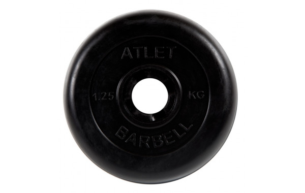 Диск обрезиненный d31мм MB Barbell Atlet 1,25кг черный MB-AtletB31-1.25 600_380