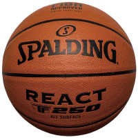 Мяч баскетбольный Spalding TF-250 React 76968z, р.6, FIBA Approved, композит. кожа (ПУ), коричн-черн.