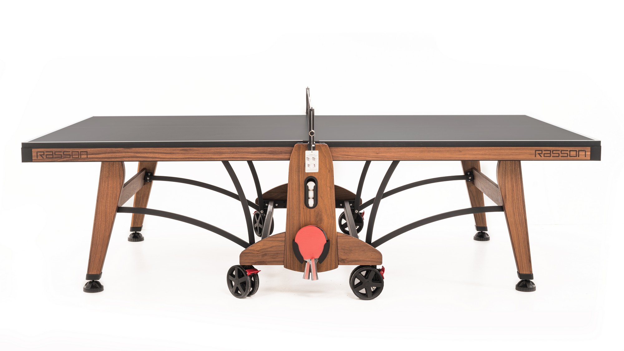 Теннисный стол складной для помещений Rasson Premium T03 Indoor 51.235.01.2 натуральный орех 2000_1125
