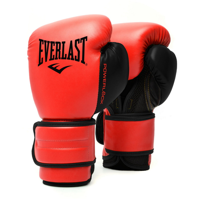 Боксерские перчатки тренировочные Everlast Powerlock PU 2 14oz красн. P00002311 800_800