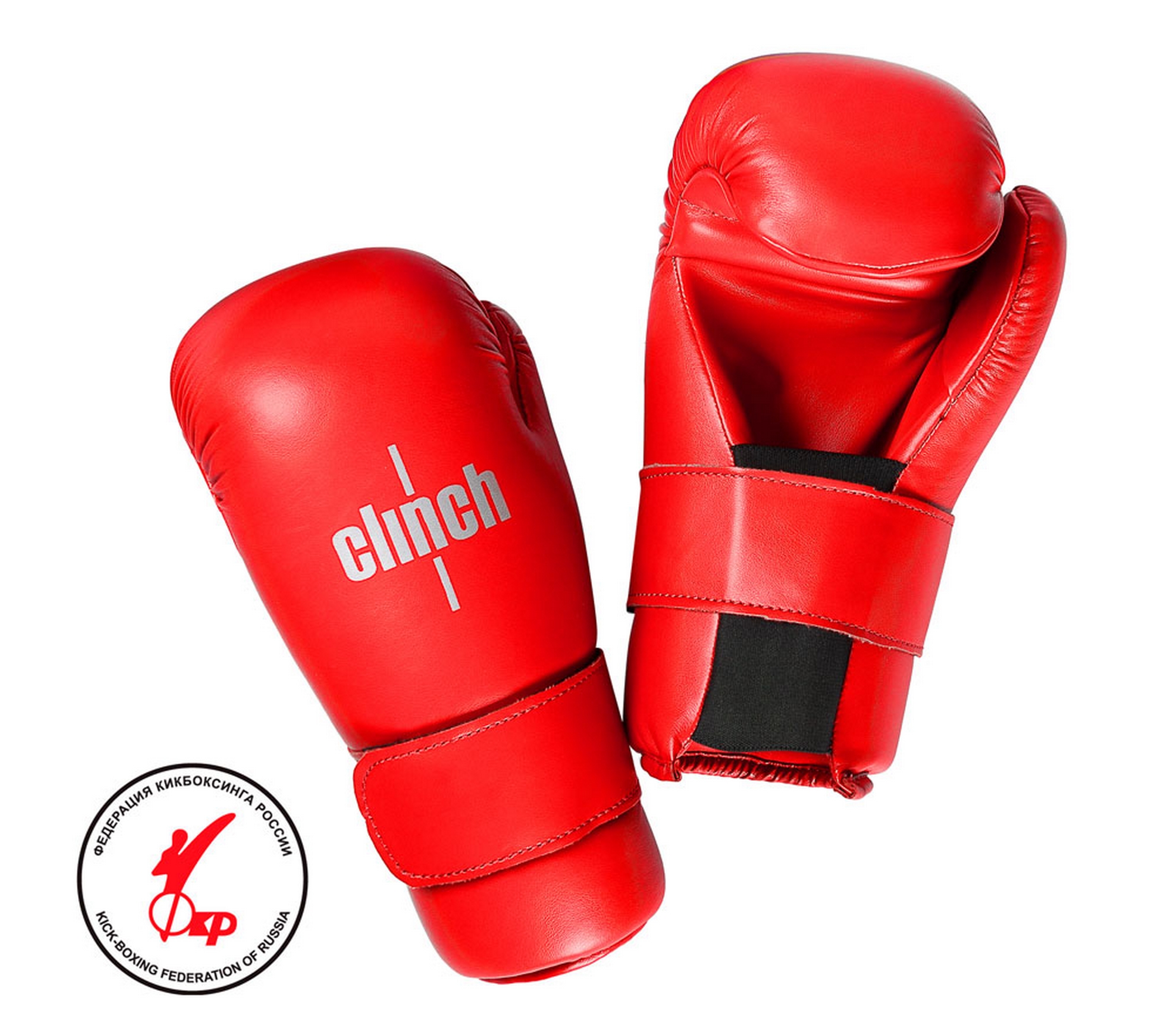 Перчатки полуконтакт Clinch Semi Contact Gloves Kick C524 красный 2000_1766