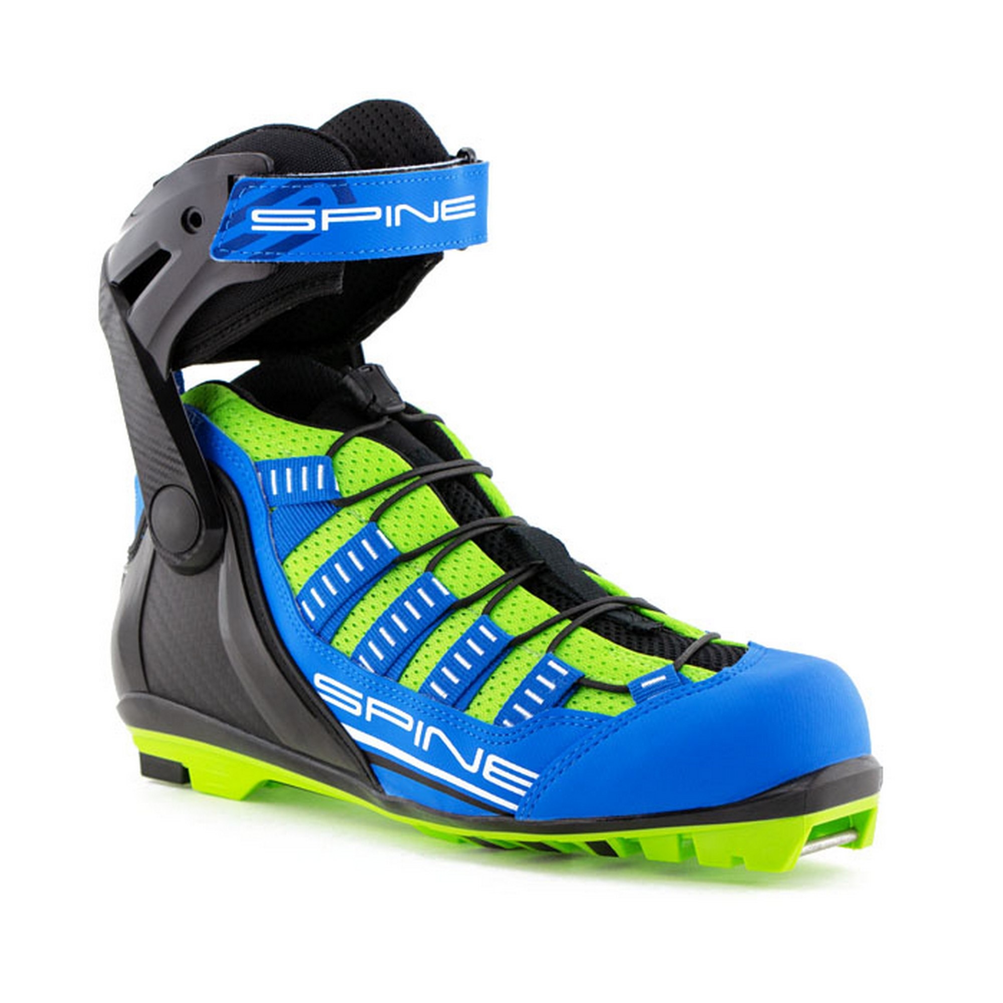 Лыжероллерные ботинки Spine NNN Skiroll Skate 17 синий\черный\салатовый 2000_2000