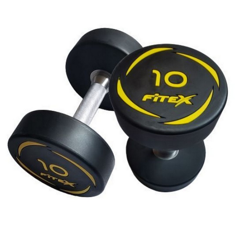 Комплект полиуретановых гантелей 2,5-50кг (20пар) со стойками V-Sport FTX-411.1 821_800