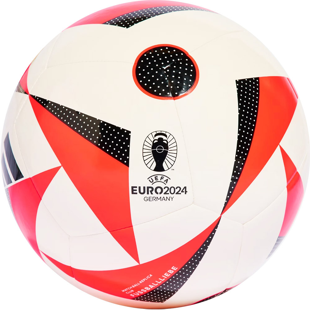 Мяч футбольный Adidas Euro24 Club IN9372, р.4, ТПУ, 12 пан., маш.сш., бело-красно-черный 1000_1000