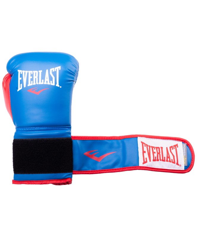 Перчатки боксерские Everlast Powerlock P00000727-10, 10oz, к/з, синий/красный 665_800