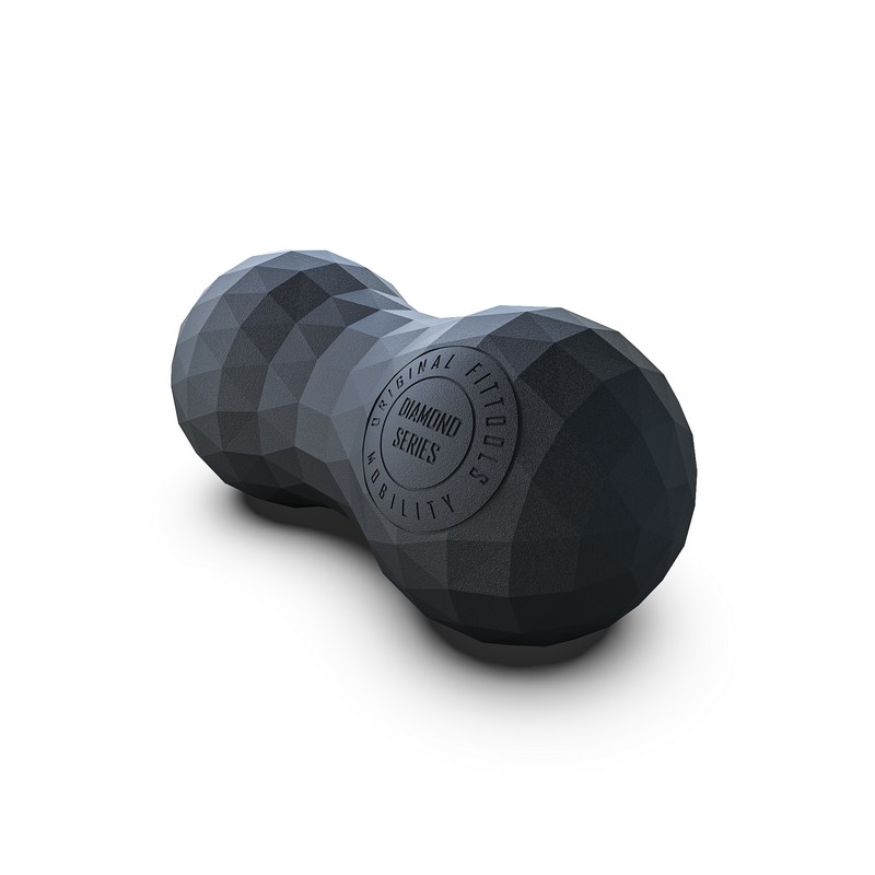 Набор из двух массажных мячей с кистевым эспандером Original Fit.Tools FT-SM3ST-B черный 800_800
