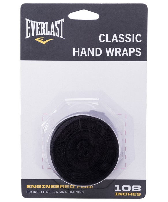 Бинт боксерский Everlast 2,75 м (пара) черный 4455BPU 582_700