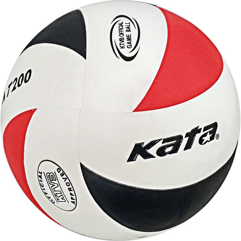 Мяч волейбольный Kata C33286 р.5 бело-черно-красный 800_800