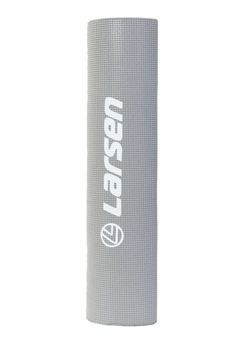Коврик для фитнеса и йоги Larsen PVC серый 173х60х0,5см 500_700