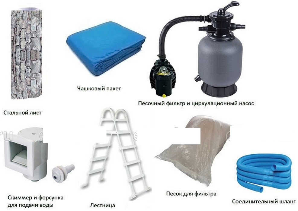 Морозоустойчивый бассейн Azuro Stone круглый 5х1,2 м Premium 987_700