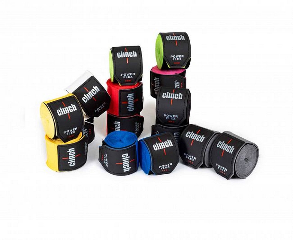 Бинты боксерские 350см Clinch Boxing Hand Wrap Power Flex C239 красный 976_800