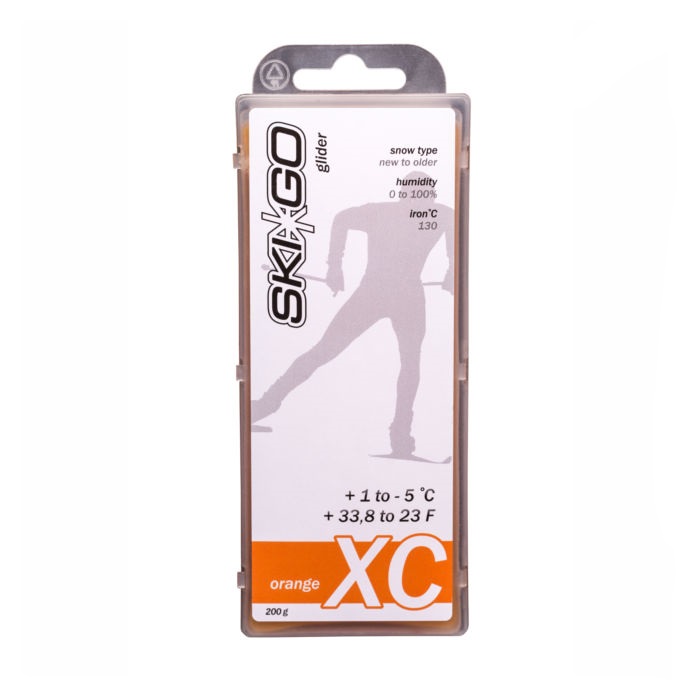 Парафин углеводородный Skigo XC Glider Orange (для мелкозерн. снега) (+1°С -5°С) 200 г. 700_700
