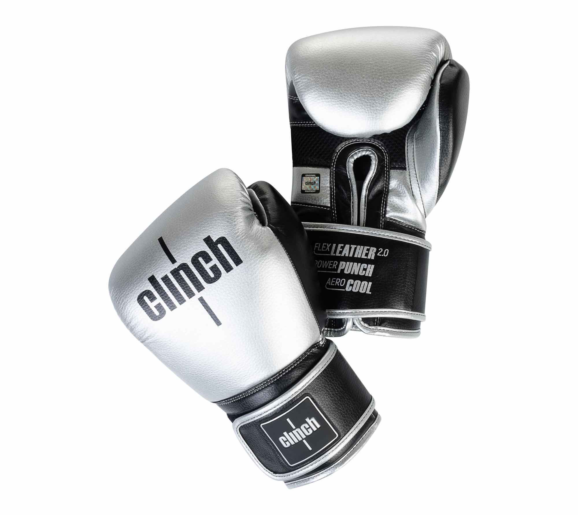Перчатки боксерские Clinch Punch 2.0 C141 серебристо-черный 2000_1781