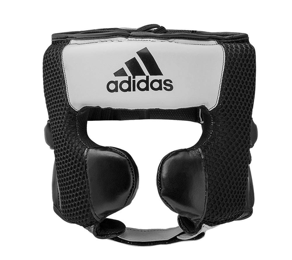 Шлем боксерский Adidas Hybrid 150 Headgear adiH150HG бело-черный 1000_890