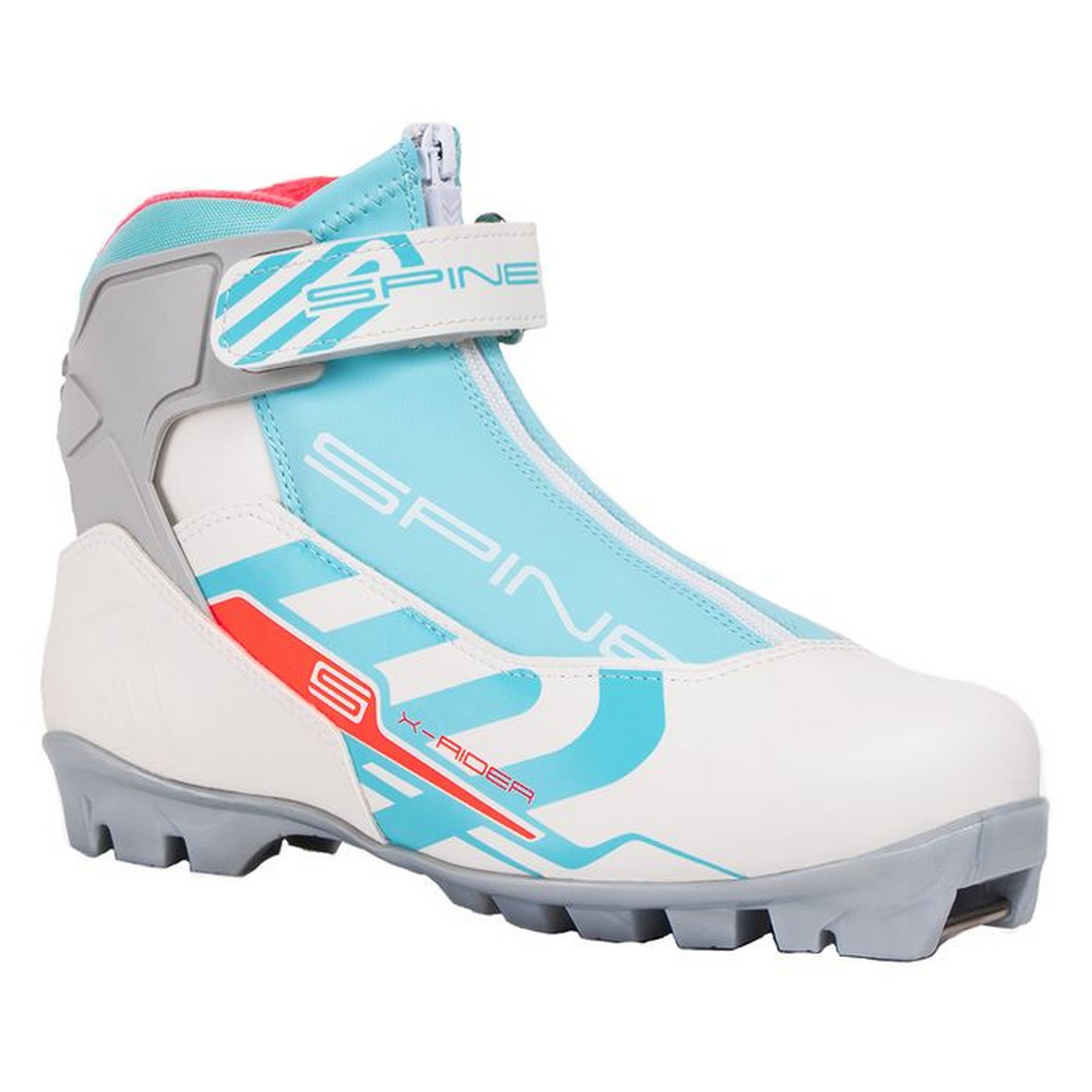 Лыжные ботинки NNN Spine X-Rider 254/2-22 бирюзовый 2000_2000