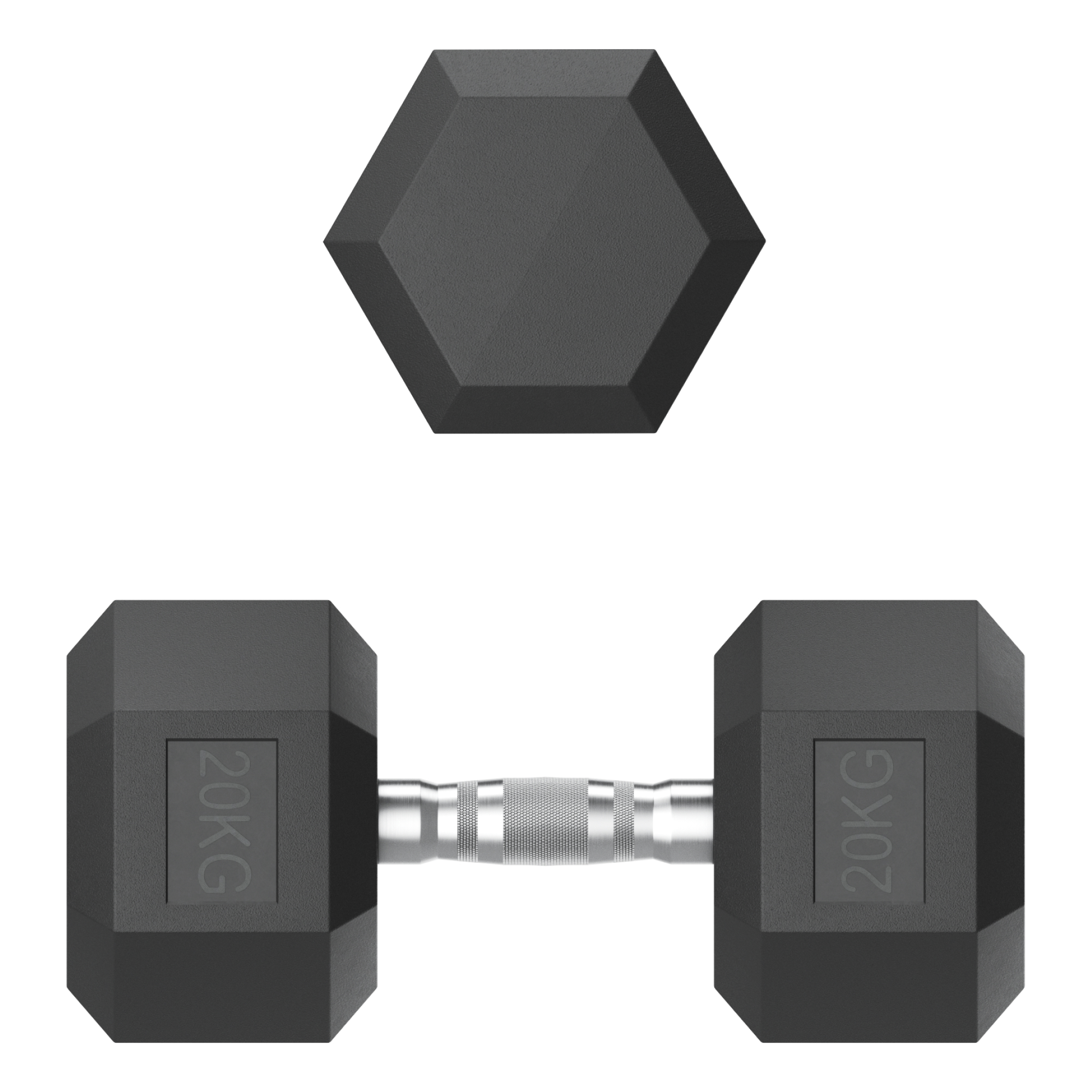 Гантель гексагональная обрезиненная 20 кг UnixFit DBHEX20x2 2 шт 2000_2000