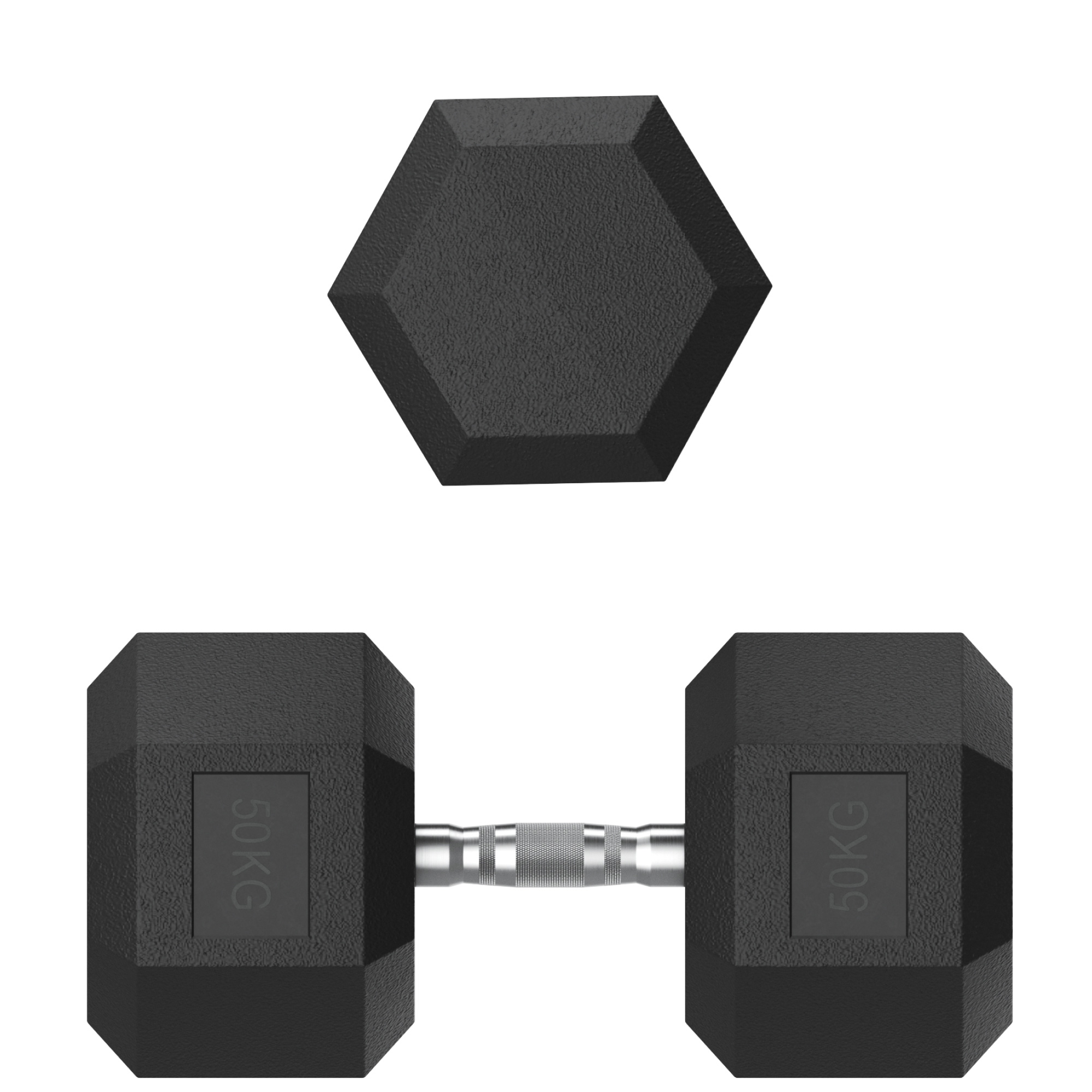 Гантель гексагональная обрезиненная 50 кг UnixFit DBHEX50x2 2 шт 2000_2000