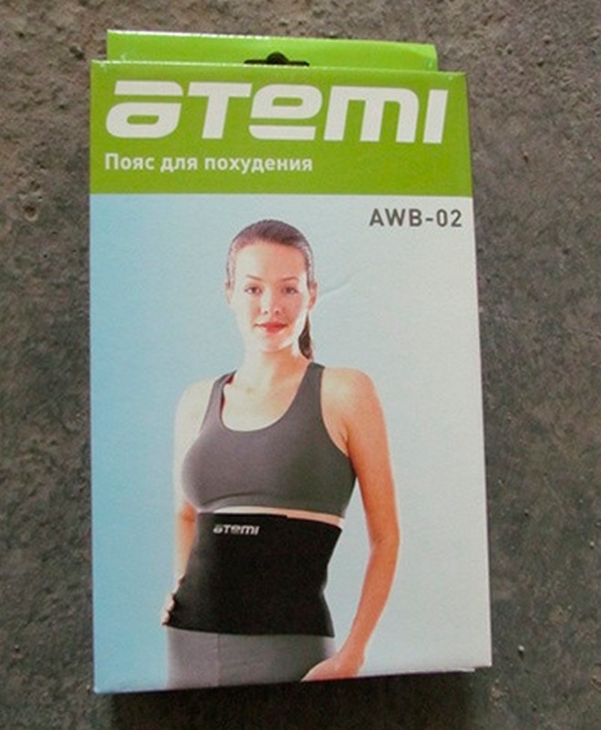 Пояс для похудения Atemi AWB-02 (110х25см) черный 659_800