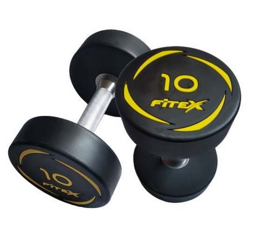 Комплект полиуретановых гантелей 27,5-50кг (10пар) со стойкой V-Sport FTX-413.1 821_800