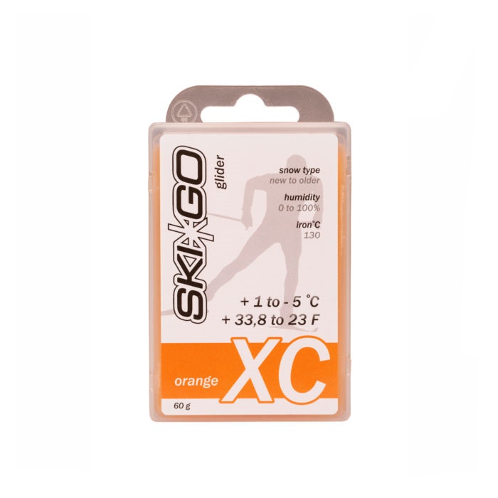 Парафин углеводородный Skigo XC Glider Orange (для мелкозерн. снега) (+1°С -5°С) 60 г. 700_700