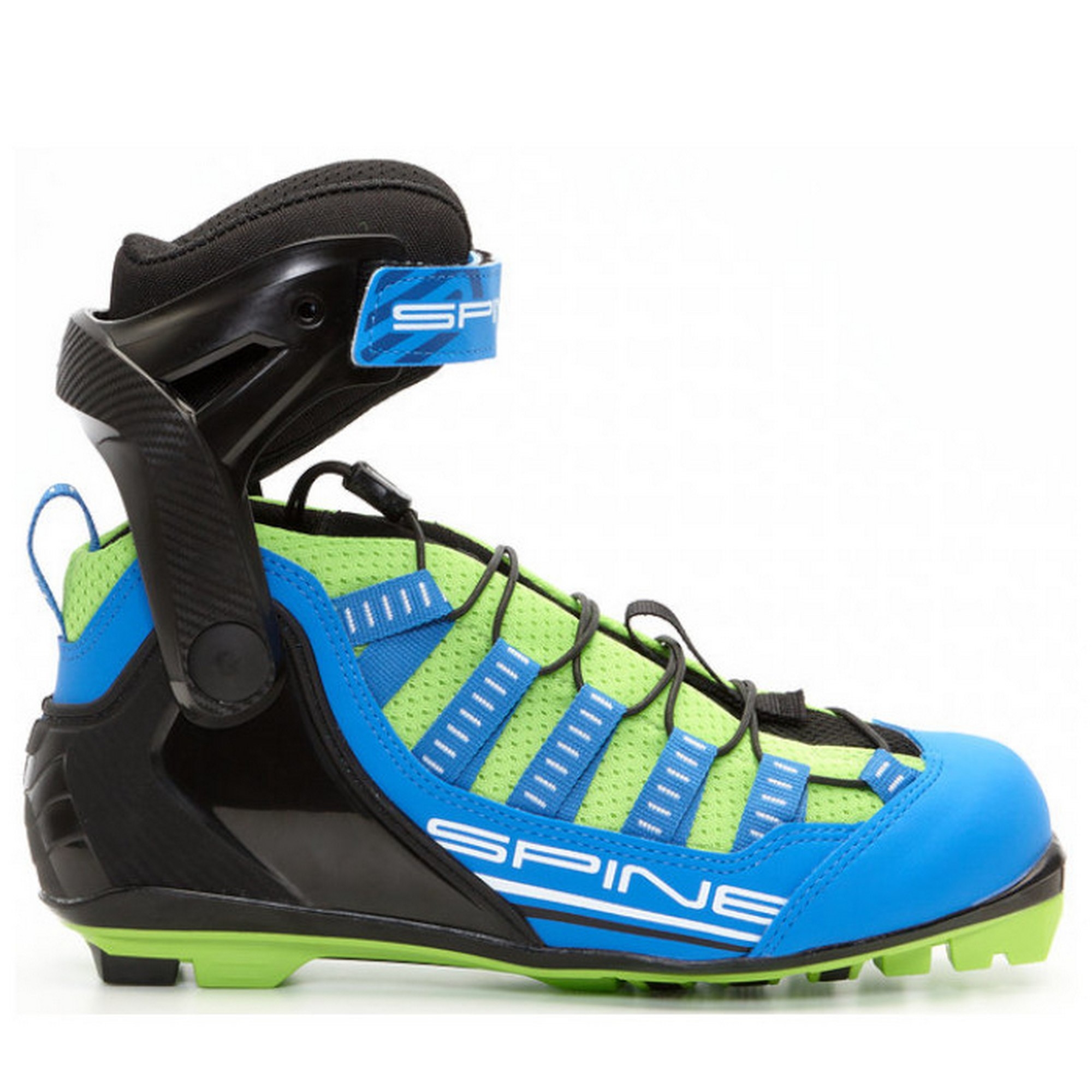 Лыжероллерные ботинки Spine NNN Skiroll Skate 17 синий\черный\салатовый 2000_2000