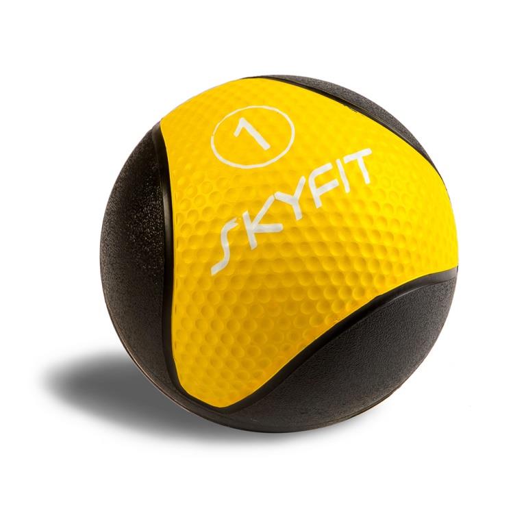 Медицинский мяч 1 кг SkyFit SF-MB1k черный-желтый 768_768