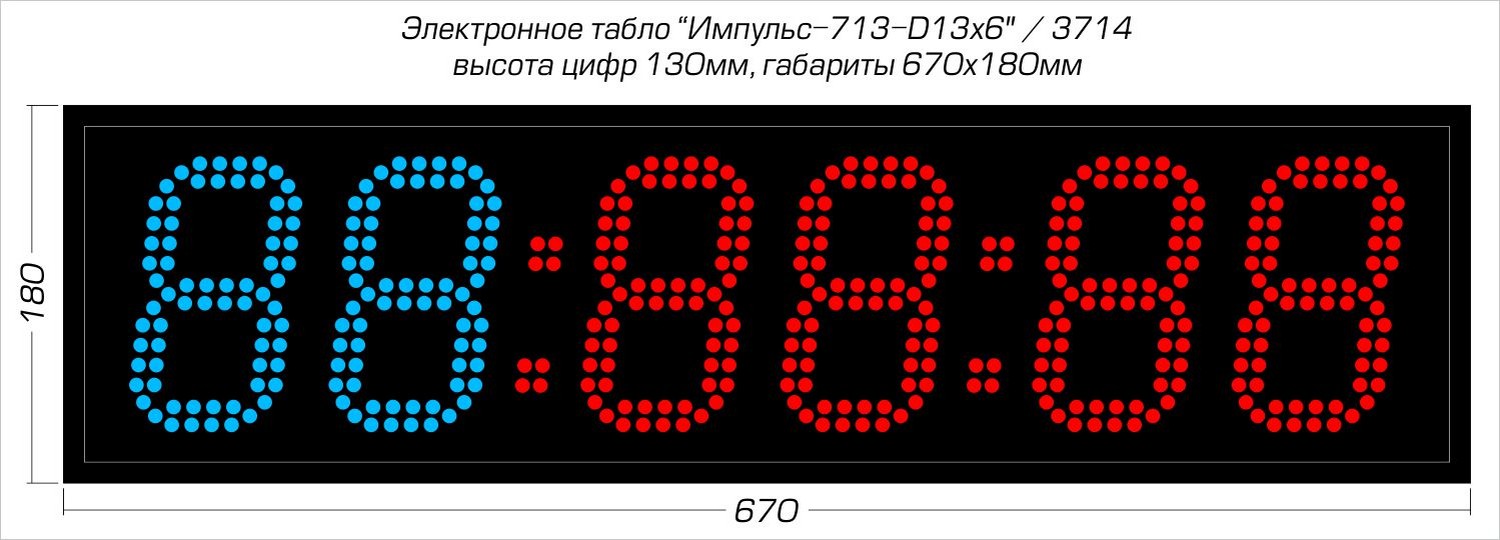 Табло для кроссфита Импульс 713-D13x6-RING1 1500_540