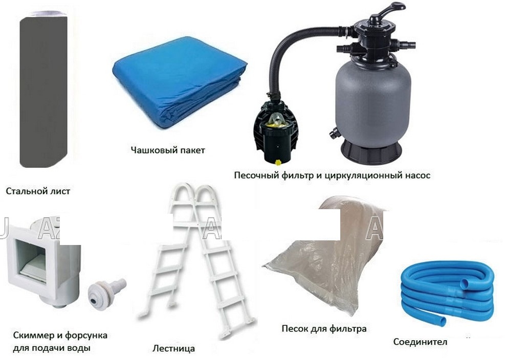 Морозоустойчивый бассейн Azuro Graphite круглый 5.0x1.2 м Premium 987_700