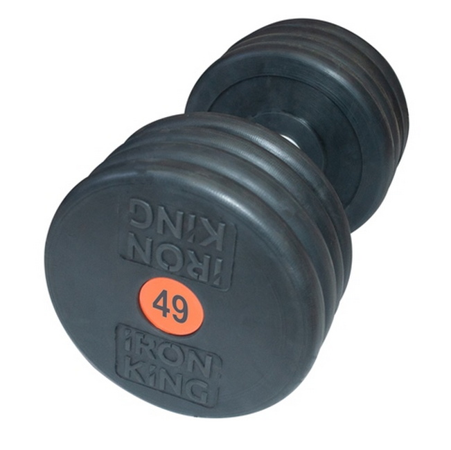 Гантель профессиональная хром/резина 49 кг. Iron King IK 500-49 651_650