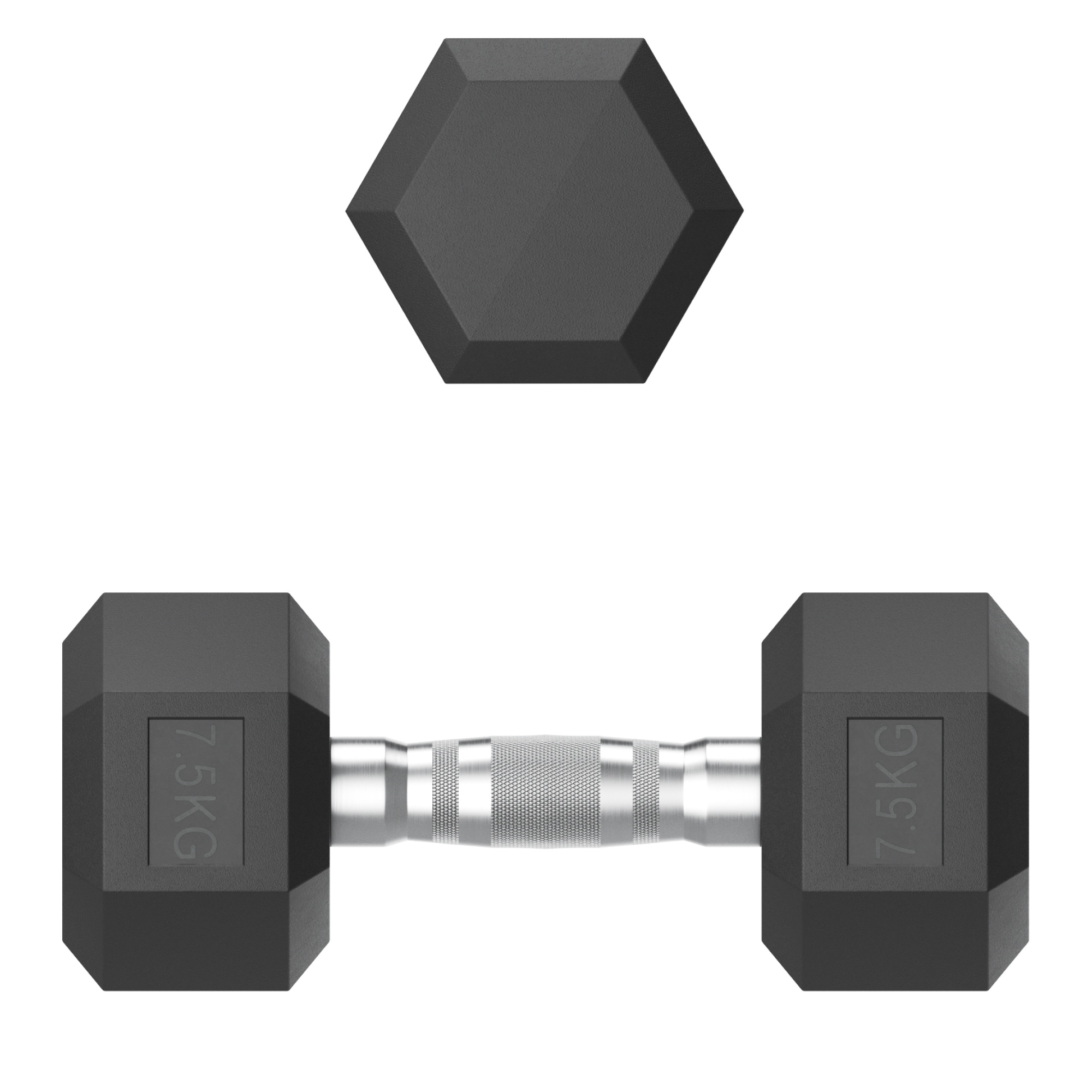 Гантель гексагональная обрезиненная 7,5 кг UnixFit DBHEX7_5x2 2 шт 2000_2000