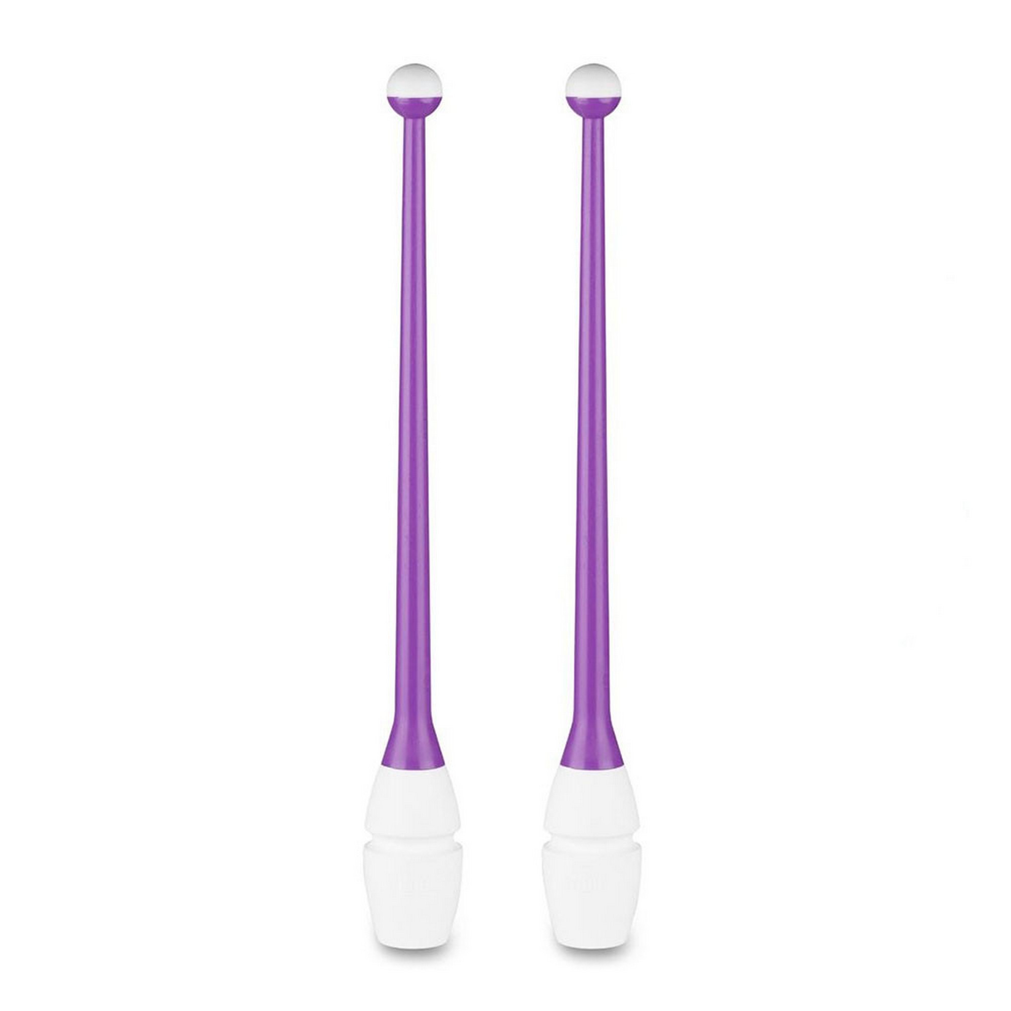 Булавы для художественной гимнастики Indigo 41 см, пластик, каучук, 2шт IN018-VW фиолетовый-белый 2000_2000