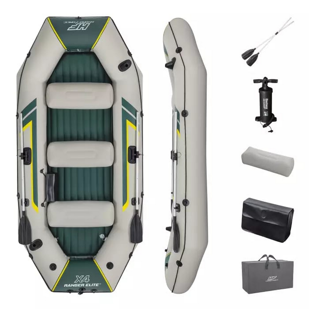 Надувная лодка 320х148х47см вёсла , насос 62086, до 500кг Bestway Ranger Elite X4 Raft Set 65157 1200_1200